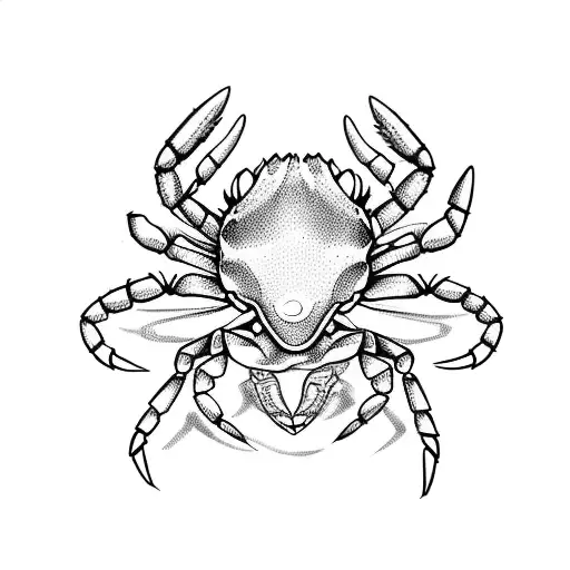 Bull Protecting A Crab