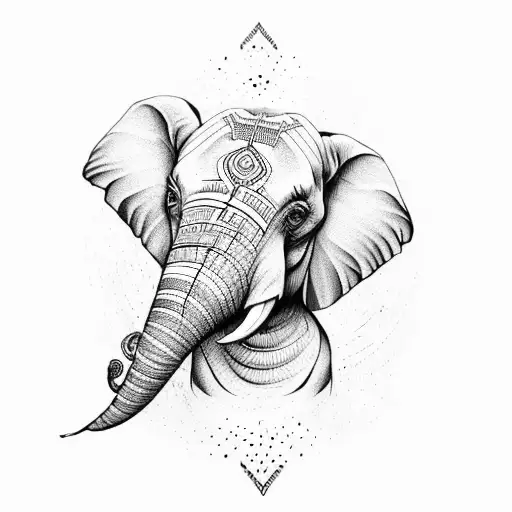 Elephant Head With Indian Vibes