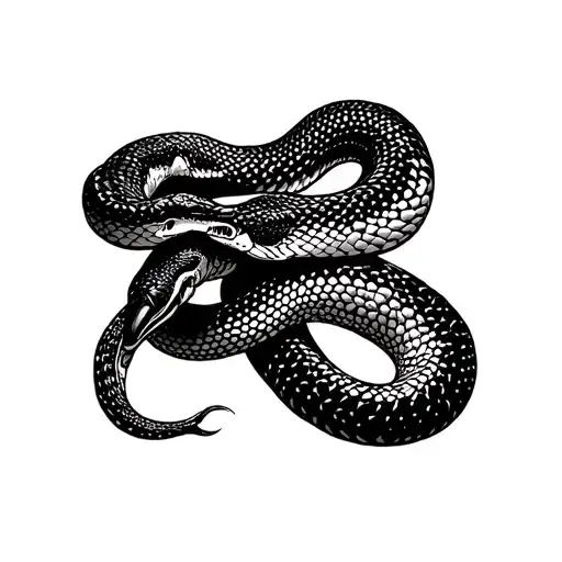 Snake From Wrist To Elbow In Black Style