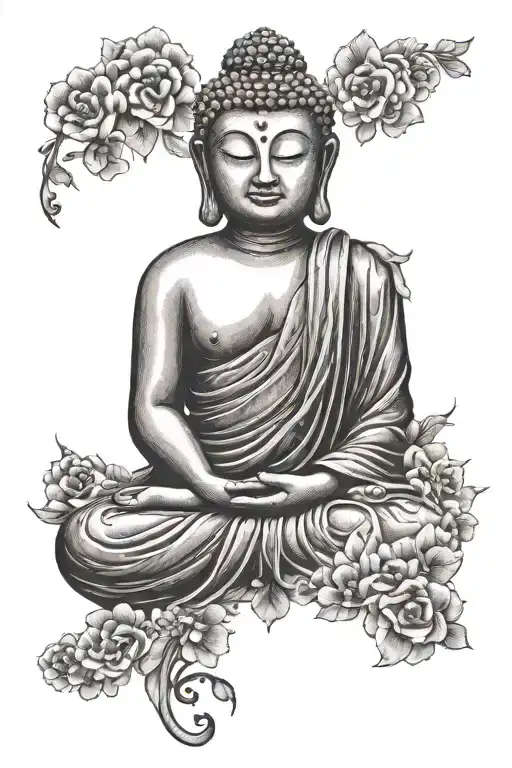 Suminagashi Style Buddha