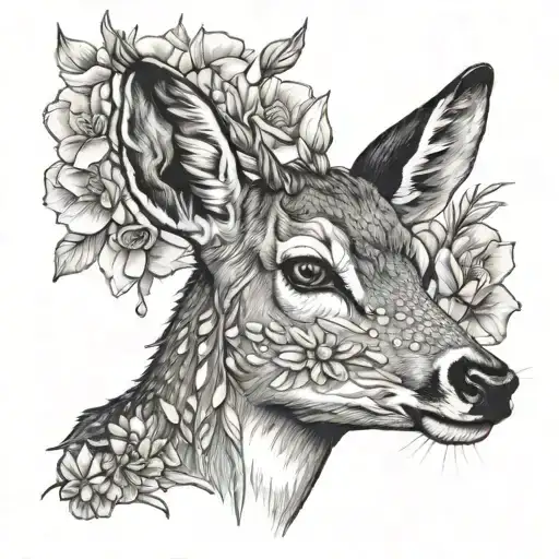 A Delicate Baby Deer Surrounded By Gladiolas In The Grand Canyon