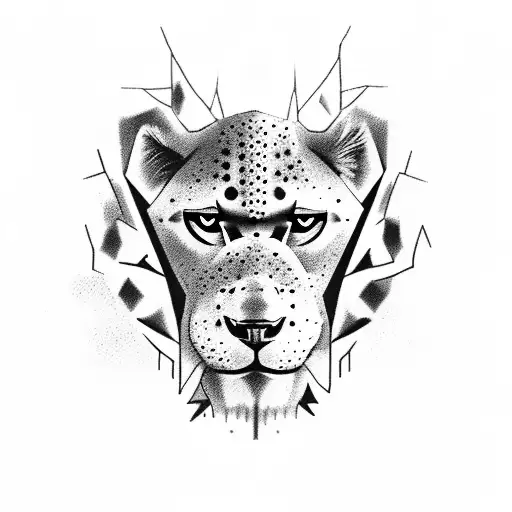 Three Lions In A Forest Hunted By Some Hyenas