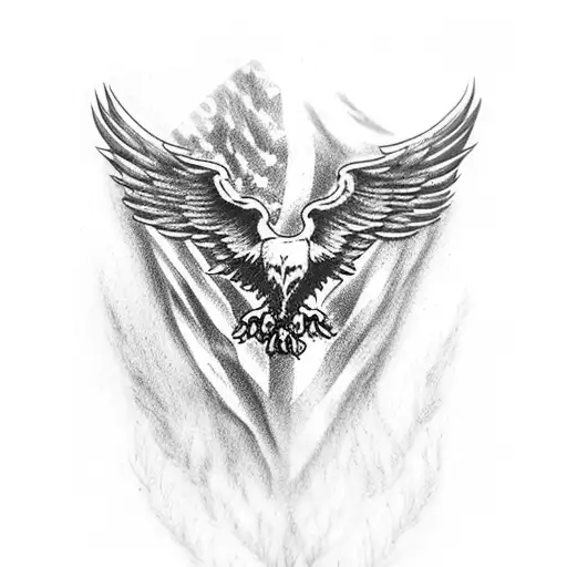Harley Davidson Eagle American Flag