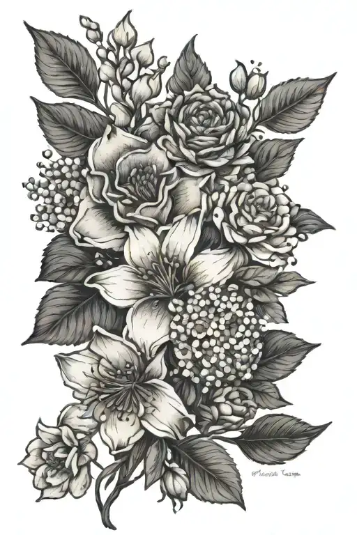 Bouquet With Birth Flower