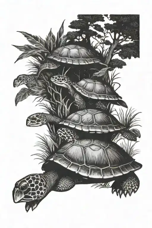 Turtle Forest Scene