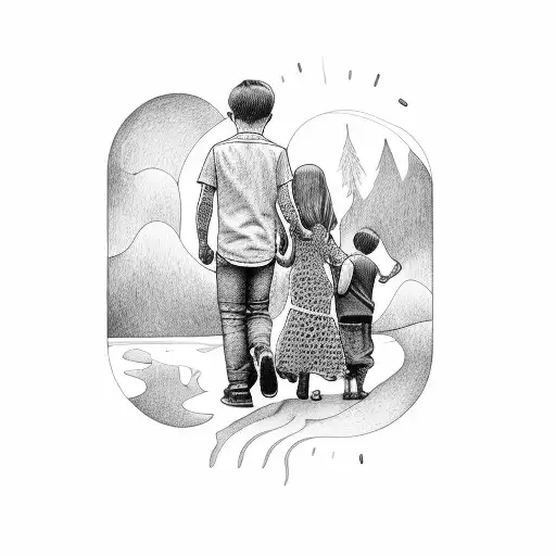 Man Holding Kids Hand