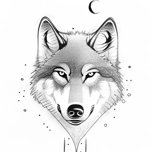 A Wolf With The Moon Under It And Avenger Written On The Moon