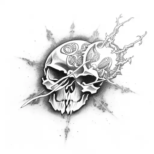 Skull With Lightnings