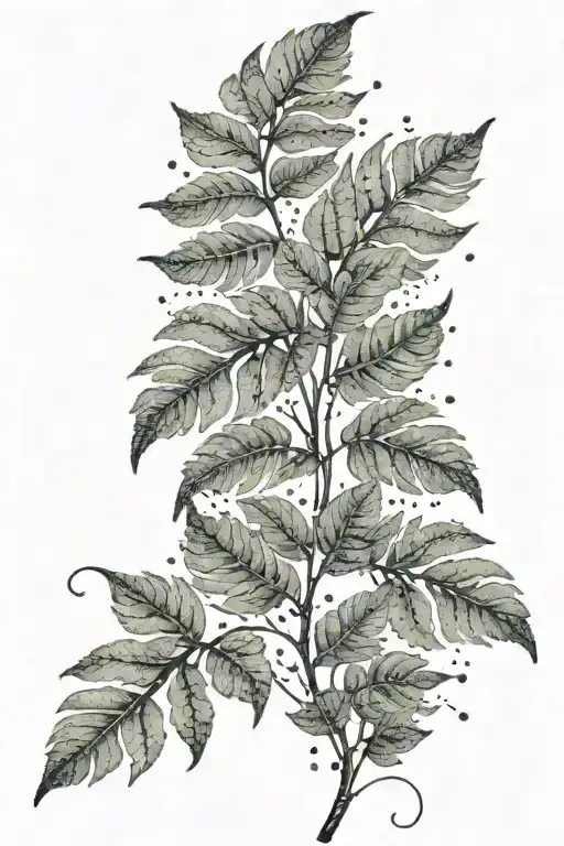 An Intricate Fern Design Intertwined With Water Droplets