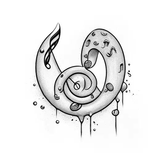 Music Note With Slime Dripping From It