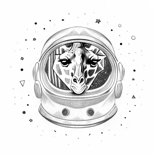 Giraffe Wearing Astronaut Helmet