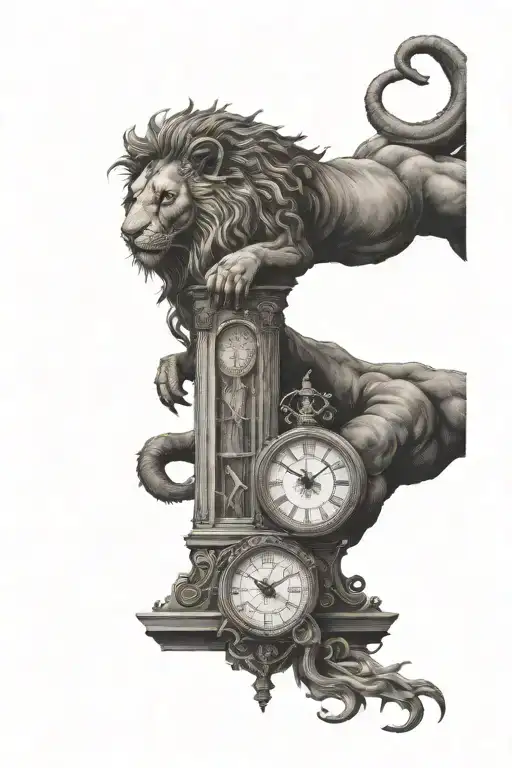 Clock Tower With Scorpion Lion And Ram