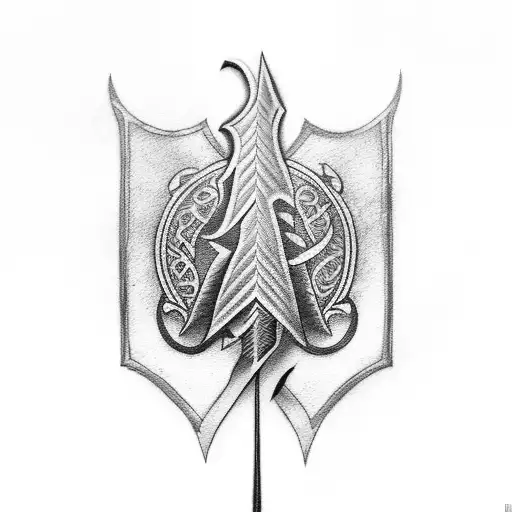 A Sword With A Leaf Symbol On The Handle