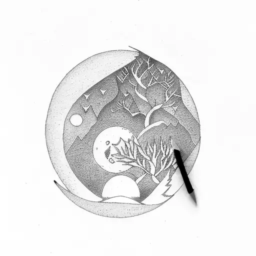 Night Moon And Forest Ia