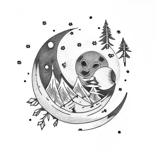 Night Moon And Forest Ua