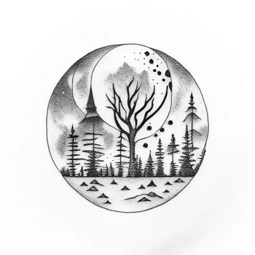 Night Moon And Forest War