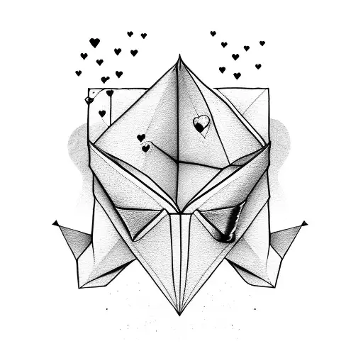 Incorporate A Paper Airplane Flying Towards A Heart Made Of Xoxo Letters