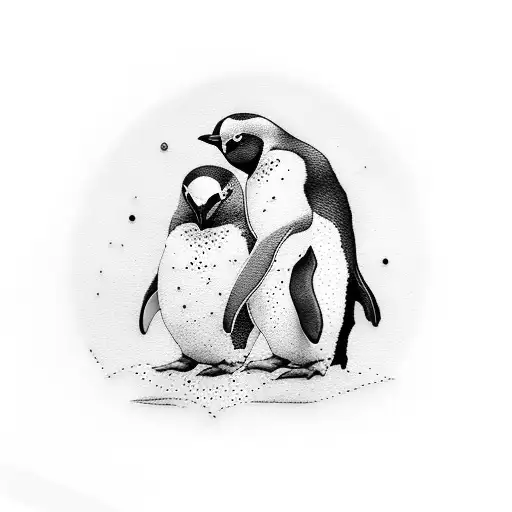 Penguin With A Number 7 With Scratch