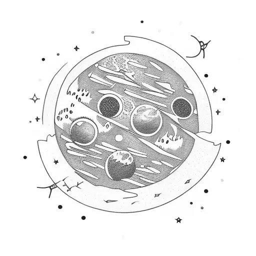 A Planet Made Of Food Items Surrounded By Stars