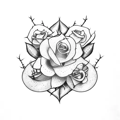 Vine With Thorns And Roses