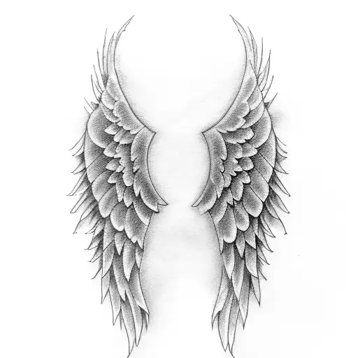 Angel Wings With 1968-2007 Written Between
