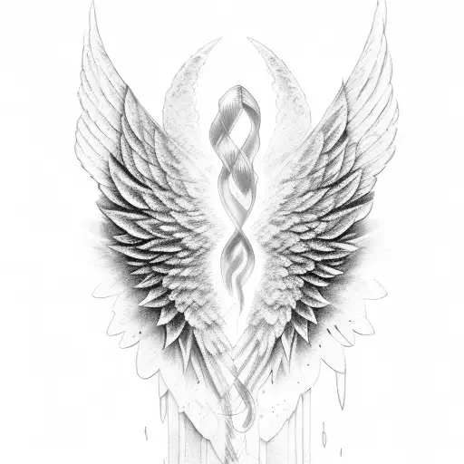 Angel Wings With Writing Between