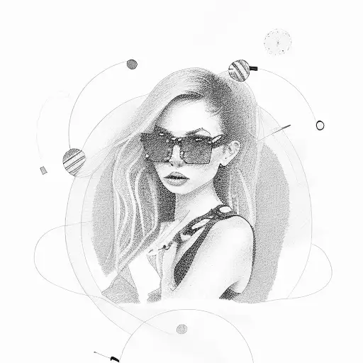 Photo Girl On The Glasses On The Beach With Pounds And