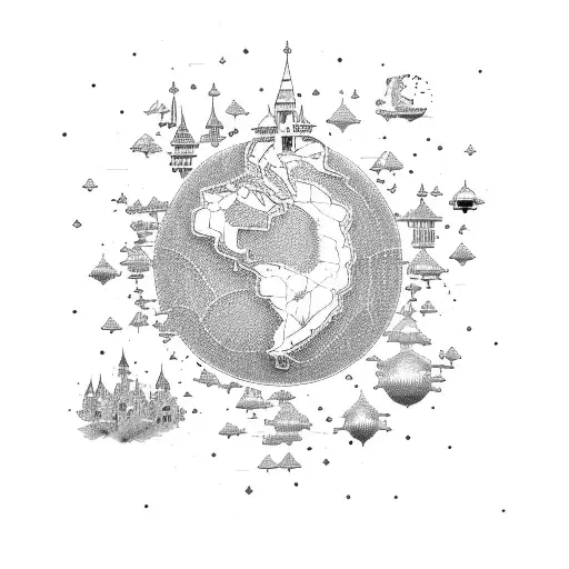 A Map Of The World With Disney Characters Representing Different Countries