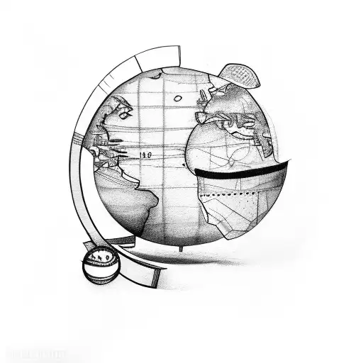 Suitcase With A Globe Inside