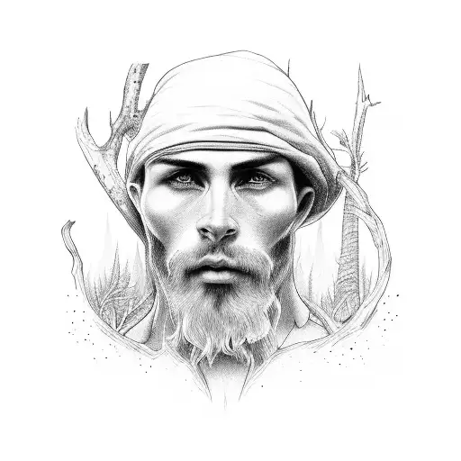 A Man Surviving In The Forest