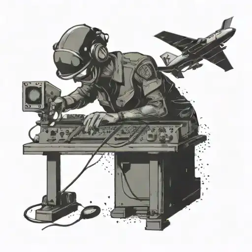 Techno Dj Mixing Music With Military Elements