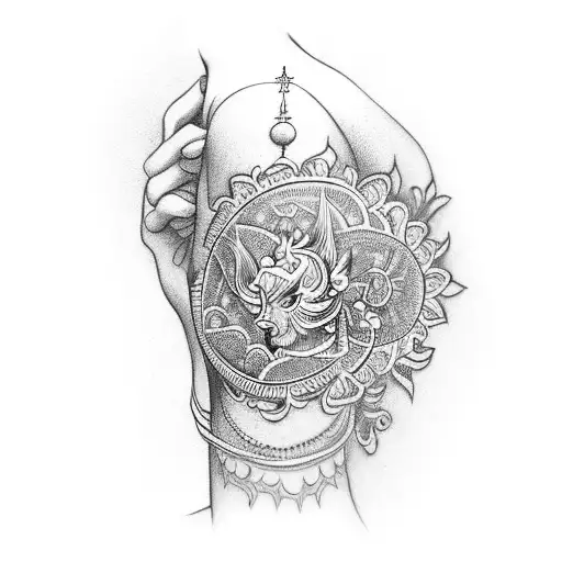 Aesthetic Arm Band With Some Hindu Religious Context