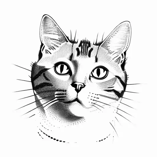 Cat Black In The Garden Pink