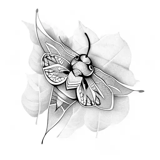 Moth On Leaves Nature