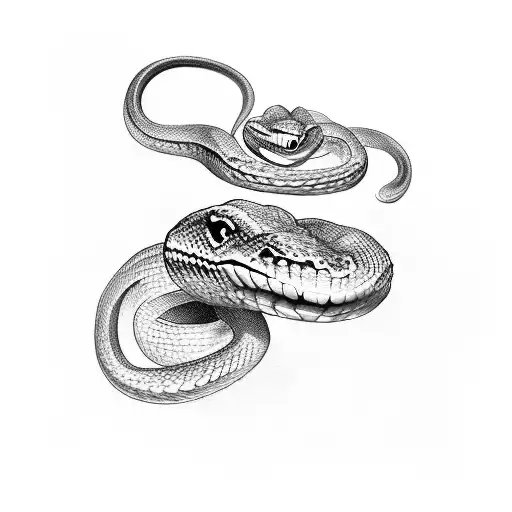 Snake Going Up The Arm Ending With The Head On The Chest