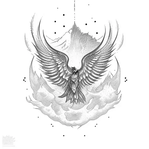 Stack Of Books With Phoenix