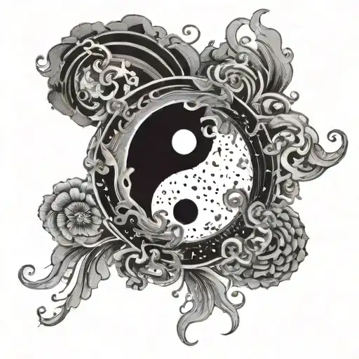 Design A Yin Yang Inspired Tattoo That Represents The Concept Of Losing Time