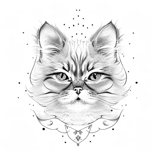 Persian Cat Walks On A Rainbow