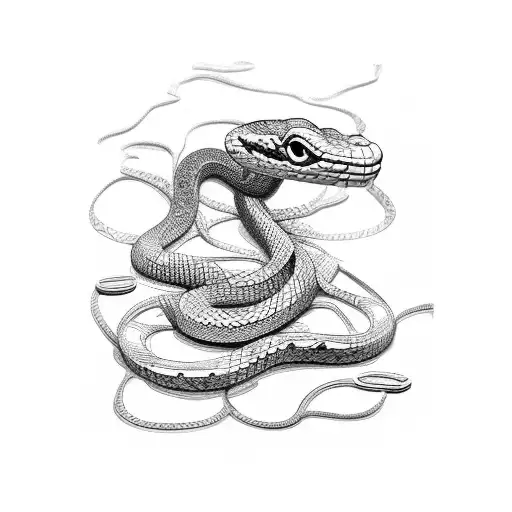 Snake Wrapped Around Money