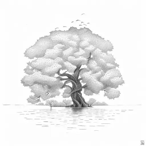Tree Looking Over A Lake