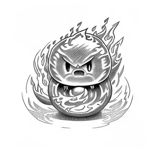 Kirby Holding Fire Hammer