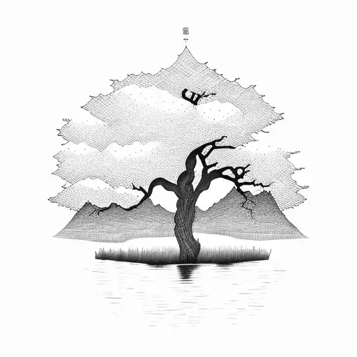 Tree Looking Over A Lake