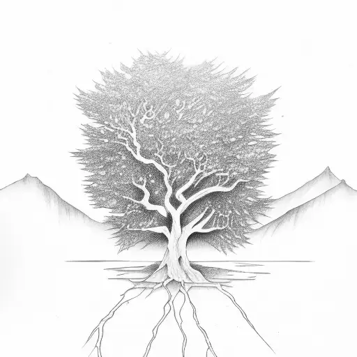 Shaded Tree Next To A Lake