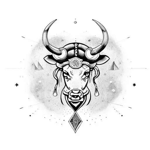 Bull Zodiac Sign With Libra Zodiac Sign On Arm