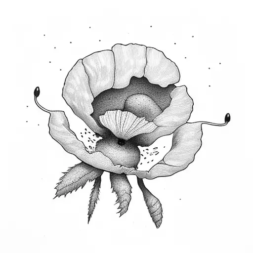 Poppy Spelt With A Backwards Y Above A Small Bird