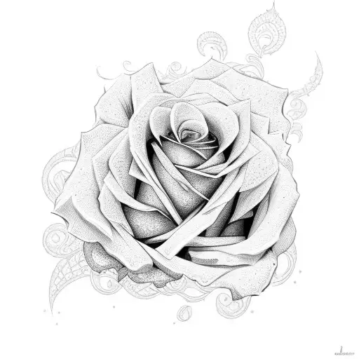 Rose With Intricate Lace Patterns