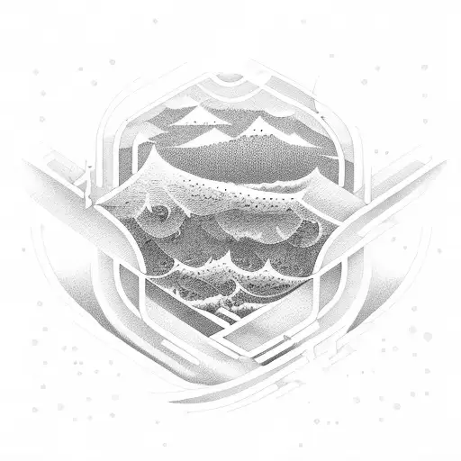 Ocean Waves Forming The Shape Of A Barbell