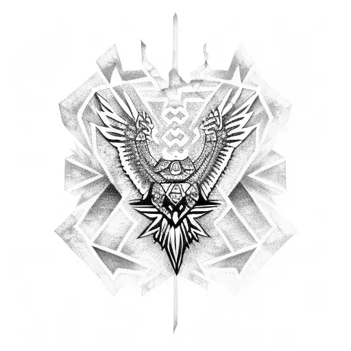 Aztec Eagle Tribal Design