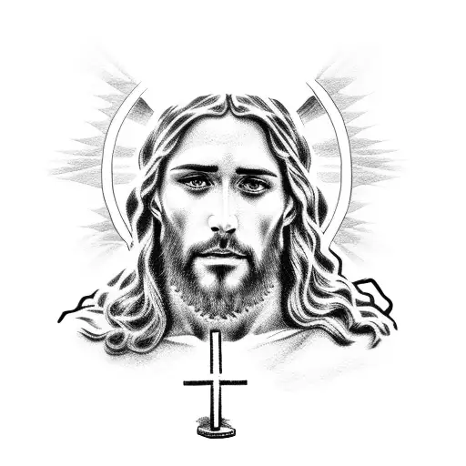 Jesus Holding A Cross