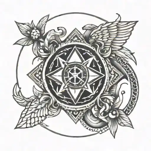 A Geometric Design Incorporating Elements Of Greek Military Insignia